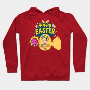 Happy easter pop art girl broom modern art lollipop girl Hoodie